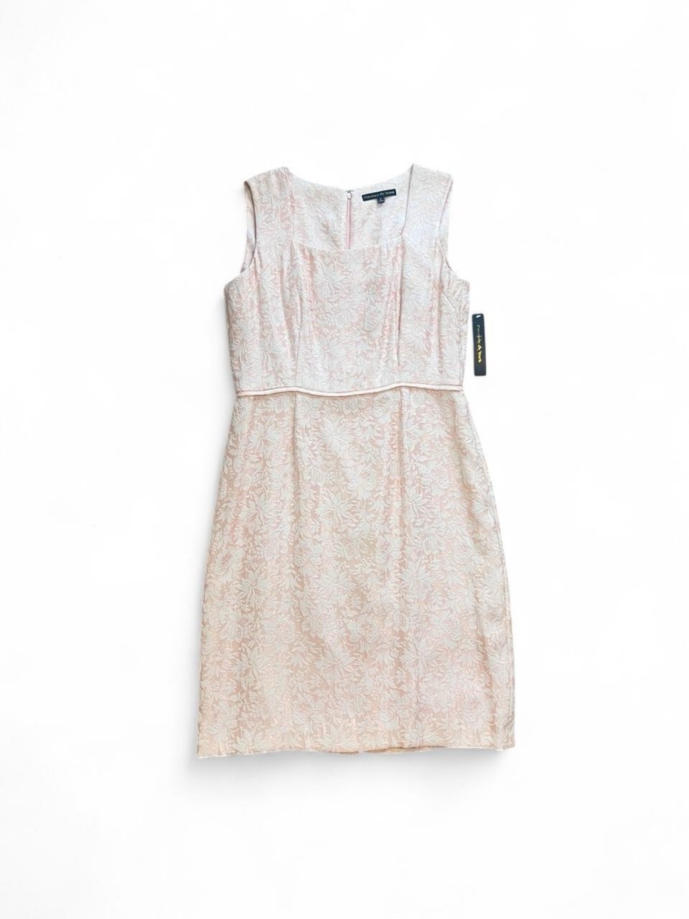 NWT Women's Preston & York Pink Embossed Floral Square Neck Sleeveless Size 10